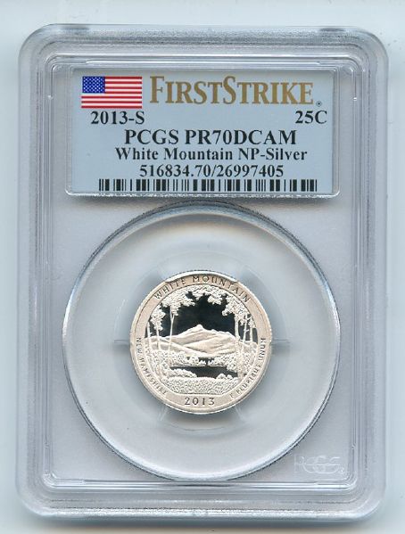 2013 S 25C Silver White Mountain PCGS PR70DCAM First Strike