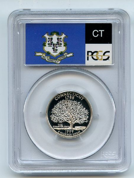 1999 S 25C Silver Connecticut Quarter PCGS PR69DCAM