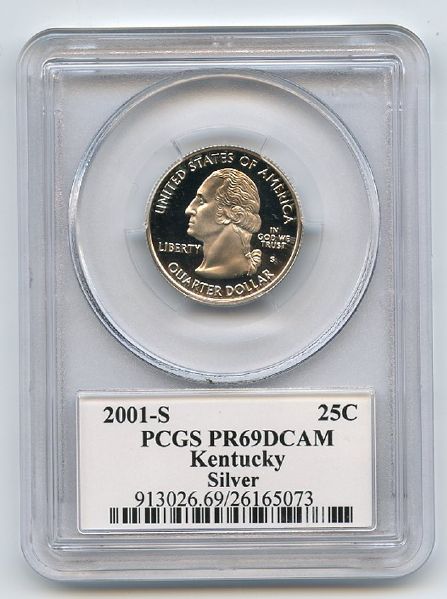 2001 S 25C Silver Kentucky Quarter PCGS PR69DCAM