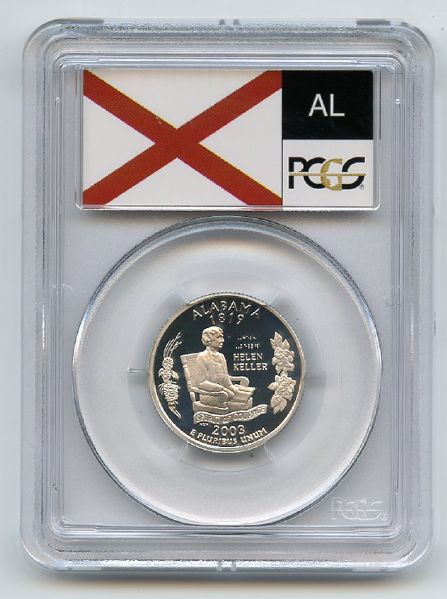 2003 S 25C Silver Alabama Quarter PCGS PR69DCAM