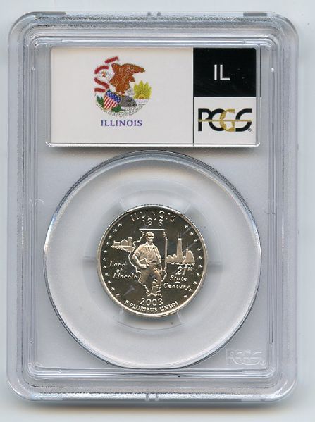 2003 S 25C Silver Illinois Quarter PCGS PR69DCAM