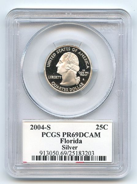 2004 S 25C Silver Florida Quarter PCGS PR69DCAM