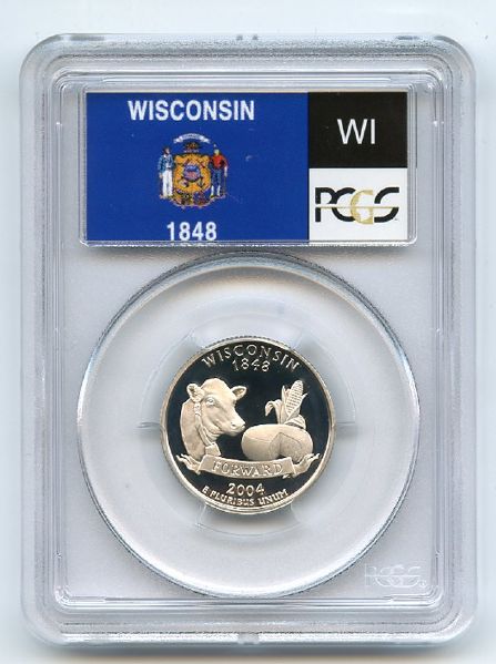 2004 S 25C Silver Wisconsin Quarter PCGS PR69DCAM