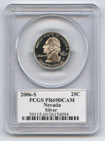 2006 S 25C Silver Nevada Quarter PCGS PR69DCAM