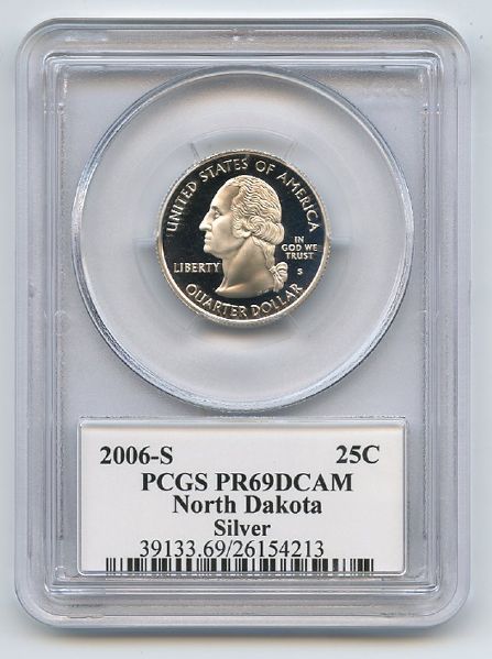 2006 S 25C Silver North Dakota Quarter PCGS PR69DCAM