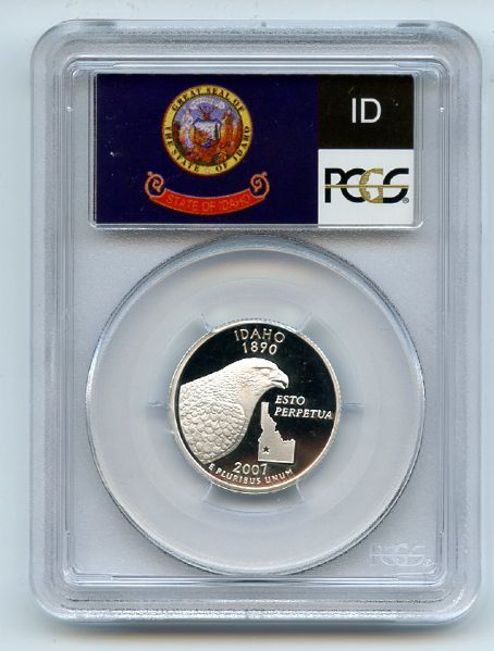 2007 S 25C Silver Idaho Quarter PCGS PR69DCAM