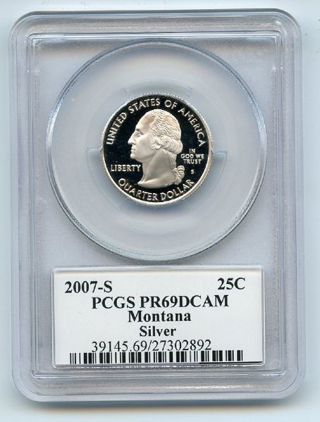 2007 S 25C Silver Montana Quarter PCGS PR69DCAM