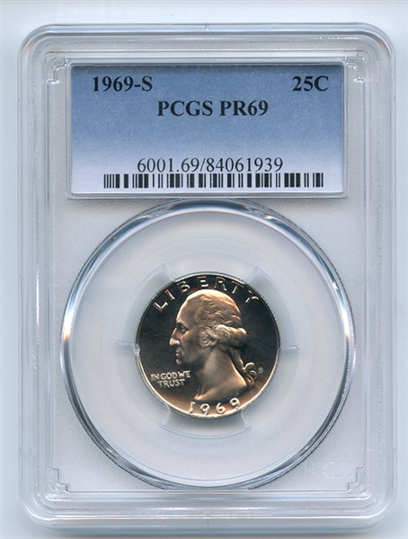 1969 S 25C Washington Quarter PCGS PR69