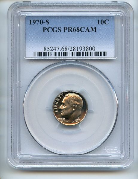 1970 S 10C Roosevelt Dime PCGS PR68CAM