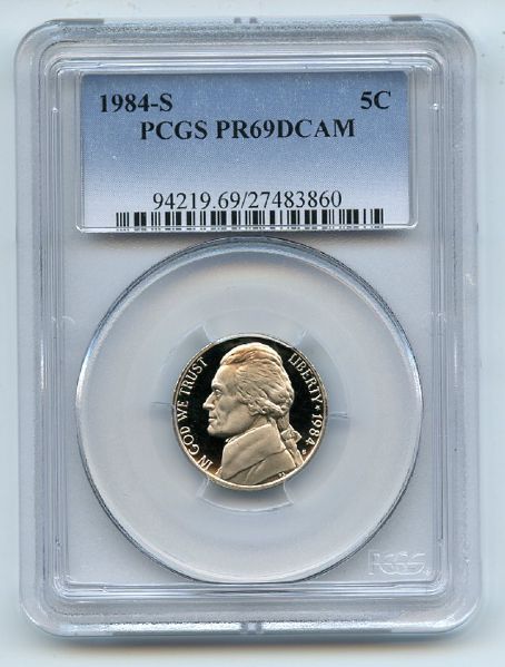 1984 S 5C Jefferson Nickel Proof PCGS PR69DCAM