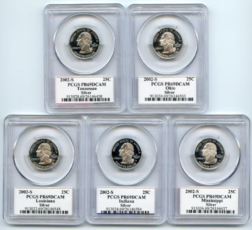 2002 S Silver State Quarter Set PCGS PR69DCAM