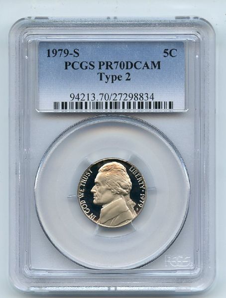 1979 S 5C T2 Type 2 Jefferson Nickel Proof PCGS PR70DCAM