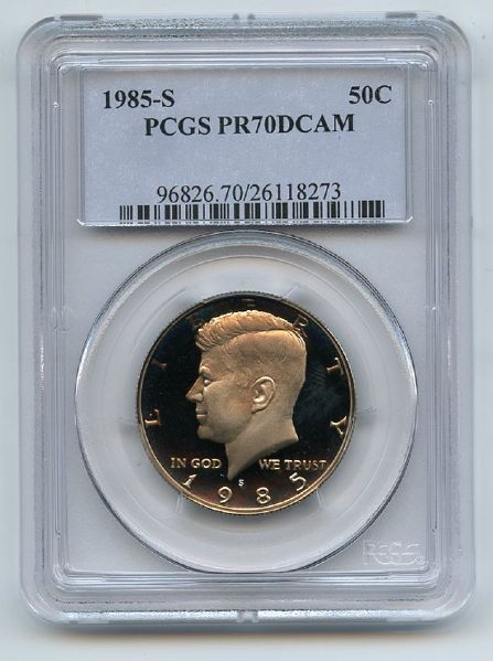 1985 S 50C Kennedy Half Dollar Proof PCGS PR70DCAM