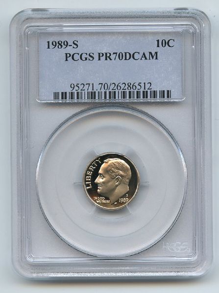 1989 S 10C Roosevelt Dime Proof PCGS PR70DCAM