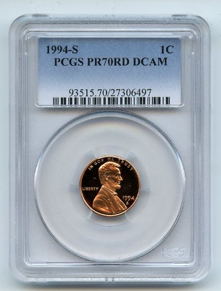 1994 S 1C Lincoln Cent Proof PCGS PR70DCAM