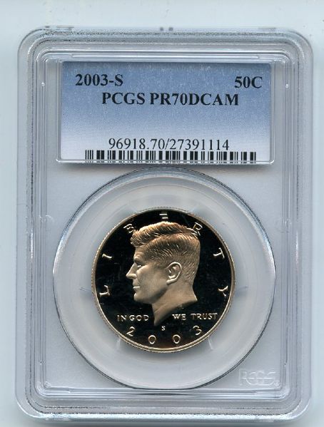 2003 S 50C Kennedy Half Dollar PCGS PR70DCAM