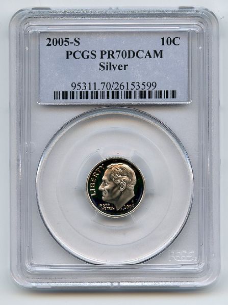 2005 S 10C Silver Roosevelt Dime PCGS PR70DCAM