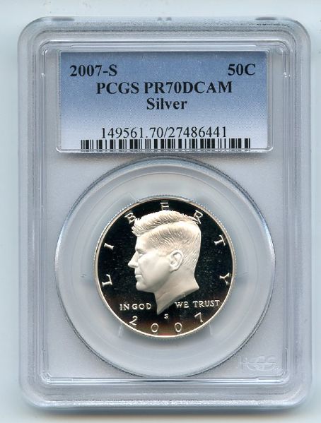 2007 S 50C Silver Kennedy Half Dollar PCGS PR70DCAM