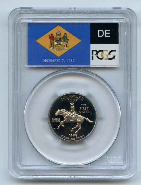 1999 S 25C Clad Delaware Quarter PCGS PR70DCAM