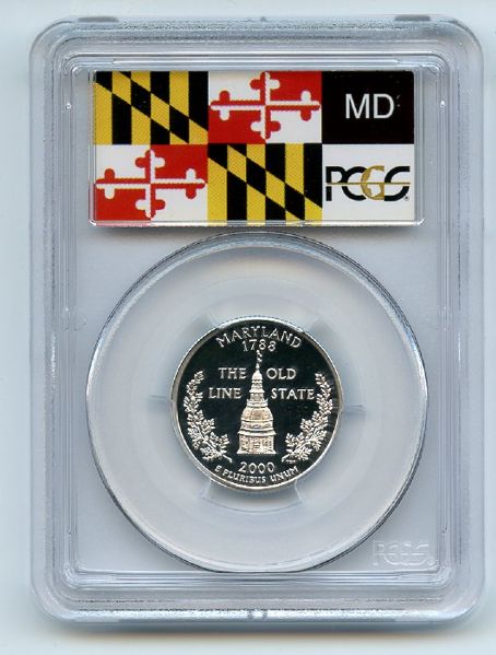 2000 S 25C Silver Maryland Quarter PCGS PR70DCAM