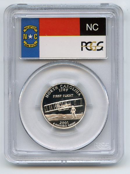 2001 S 25C Silver North Carolina Quarter PCGS PR70DCAM