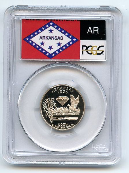 2003 S 25C Clad Arkansas Quarter PCGS PR70DCAM