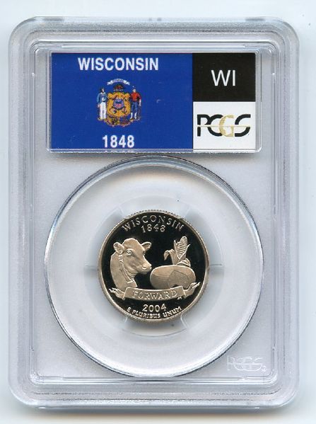 2004 S 25C Clad Wisconsin Quarter PCGS PR70DCAM