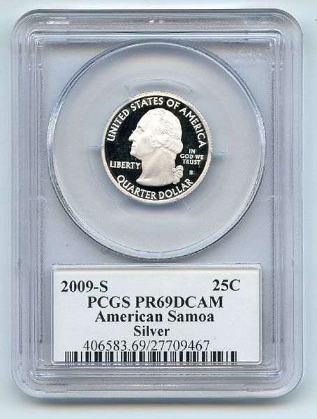 2009 S 25C Silver American Samoa Quarter PCGS PR69DCAM