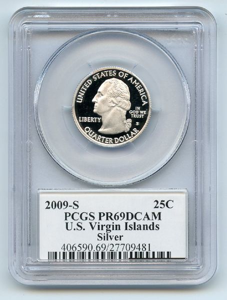 2009 S 25C Silver Virgin Islands Quarter PCGS PR69DCAM