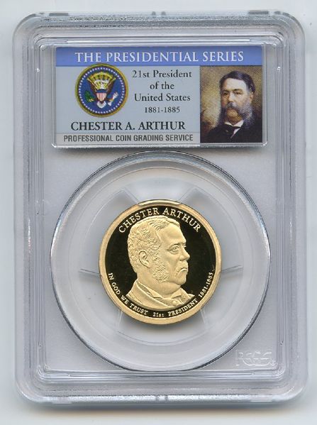 2012 S $1 Chester A Arthur Dollar PCGS PR69DCAM