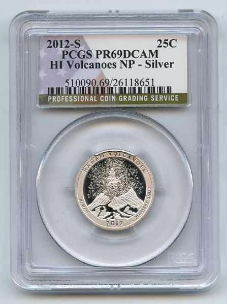 2012 S 25C Silver Hawaii Volcanoes Quarter PCGS PR69DCAM