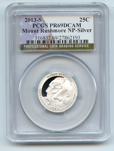 2013 S 25C Silver Mount Rushmore Quarter PCGS PR69DCAM