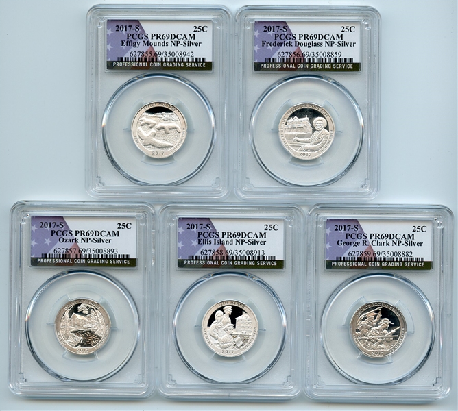 2017 S Silver National Parks Quarter Set PCGS PR69DCAM