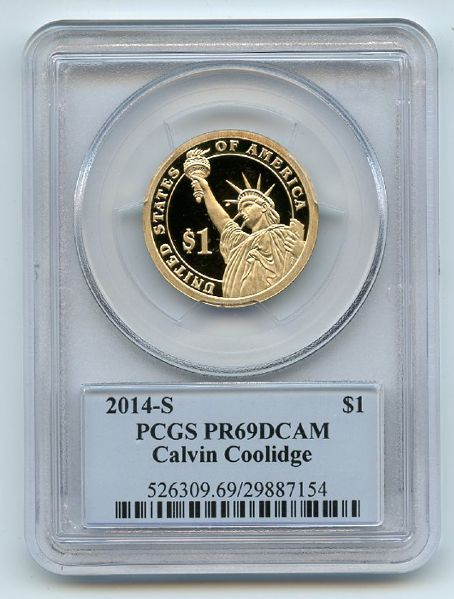 2014 S $1 Calvin Coolidge Dollar PCGS PR69DCAM