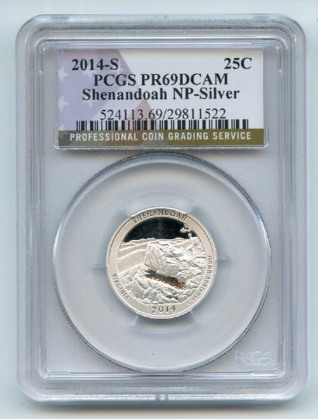 2014 S 25C Silver Shenandoah Quarter PCGS PR69DCAM