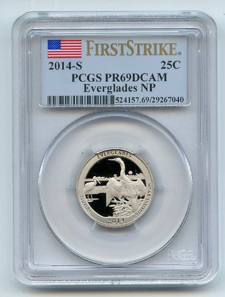 2014 S 25C Clad Everglades Quarter PCGS PR69DCAM First Strike