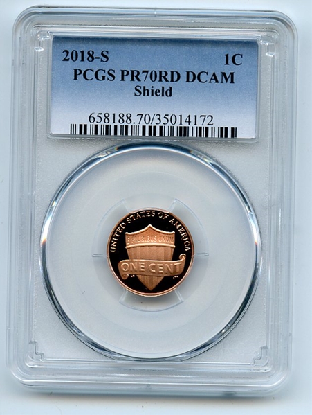 2018 S 1C Lincoln Cent PCGS PR70DCAM