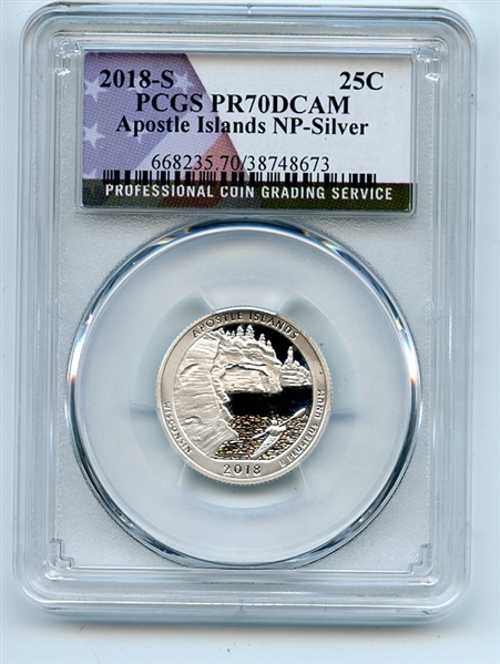 2018 S 25C Silver Apostle Islands Quarter PCGS PR70DCAM