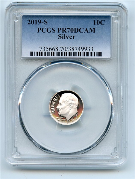 2019 S 10C Silver Roosevelt Dime PCGS PR70DCAM