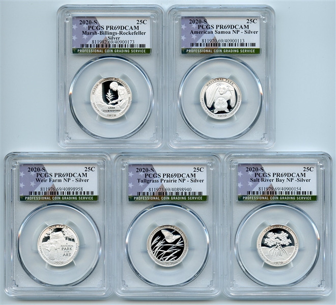 2020 S Silver National Parks Quarter Set PCGS PR69DCAM