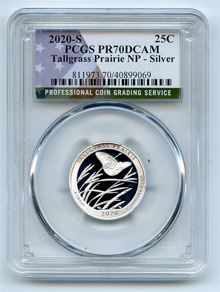 2020 S 25C Silver Tallgrass Prairie Quarter PCGS PR70DCAM