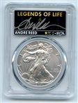 2021 $1 Silver Eagle T1 Last Day Production PCGS MS70 Legends of Life Andre Reed