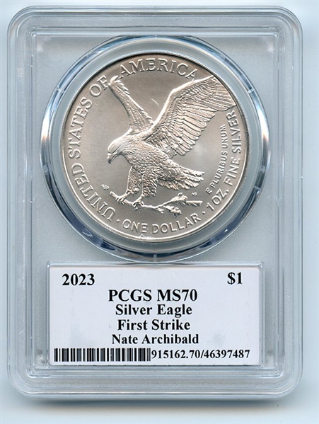 2023 $1 American Silver Eagle 1oz PCGS MS70 FS Legends of Life Nate Archibald