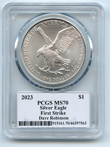 2023 $1 American Silver Eagle 1oz PCGS MS70 FS Legends of Life Dave Robinson