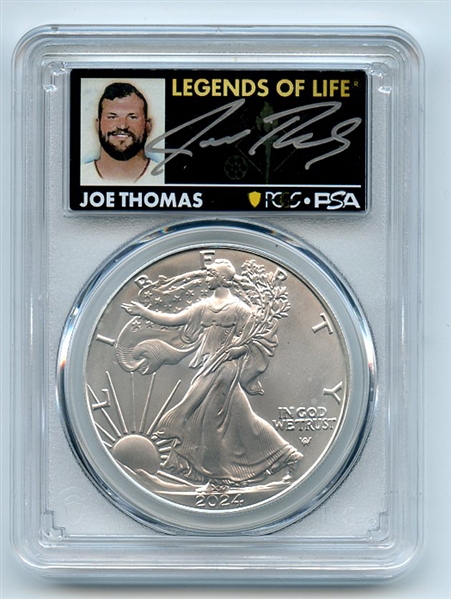 2024 $1 American Silver Eagle 1oz PCGS MS70 FS Legends of Life Joe Thomas