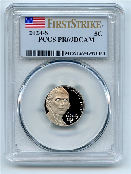 2024 S 5C Jefferson Nickel PCGS PR69DCAM First Strike