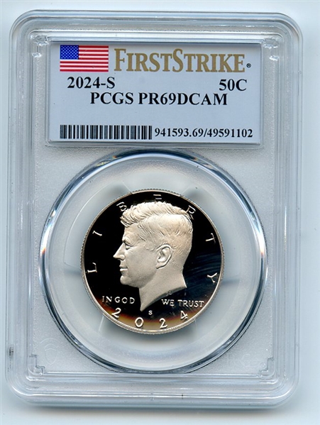 2024 S 50C Clad Kennedy Half Dollar PCGS PR69DCAM First Strike