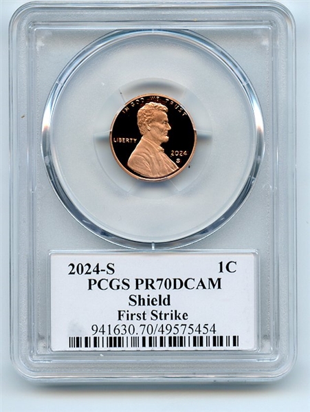 2024 S 1C Lincoln Cent PCGS PR70DCAM First Strike Thomas Leonard Buckley