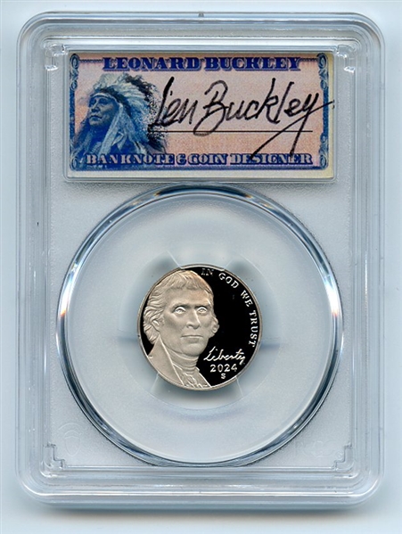 2024 S 5C Jefferson Nickel PCGS PR70DCAM First Strike Thomas Leonard Buckley