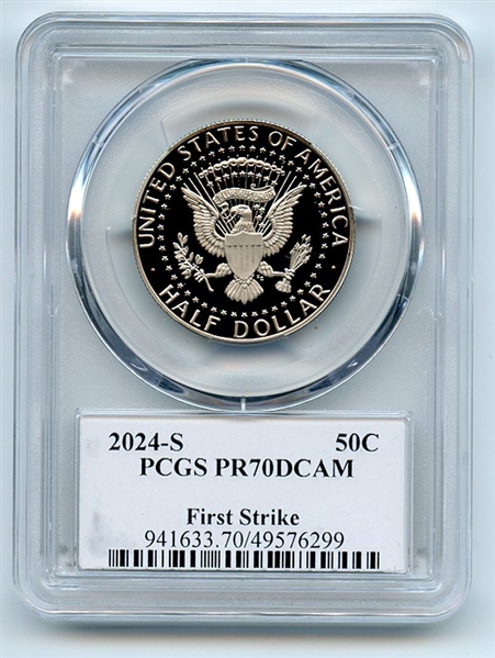 2024 S 50C Clad Kennedy Half Dollar PCGS PR70DCAM First Strike Leonard Buckley